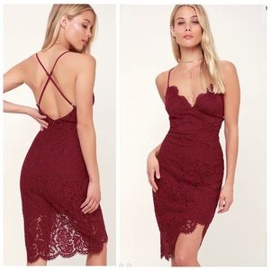 Lulus - Sexy w/ Desire Floral Lace Cocktail Dress